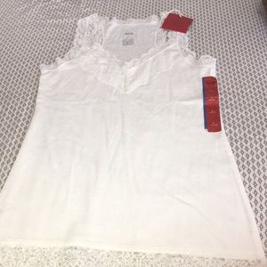 White lace tank top size L